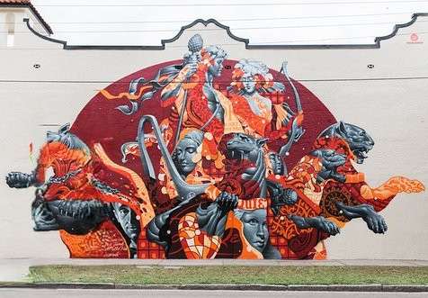 Mural outside of Bern's Steakhouse