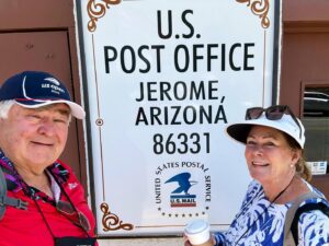 Two people at Jerome, Arizona post office.