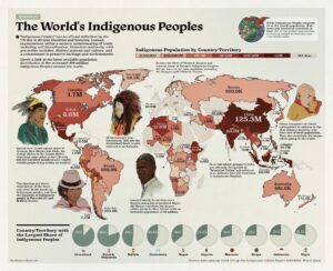 World map showing Indigenous populations by country.