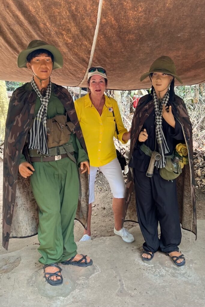Best time to visit vietnam - Cu Chi tunnels, Robin with Viet Cong 