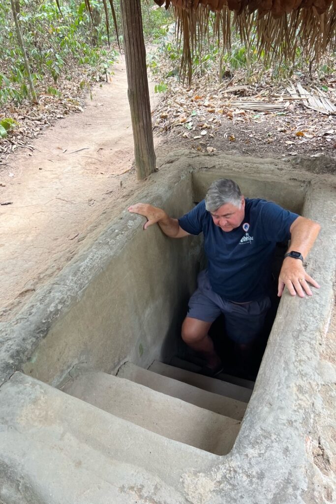  Best time to visit vietnam- Cos emerging from Cu Chi tunnels.