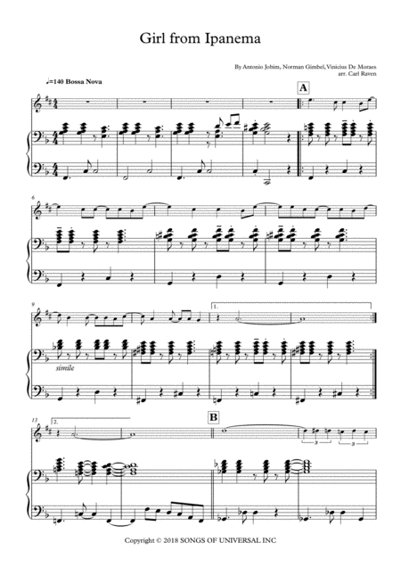 Girl from Ipanema sheet Music