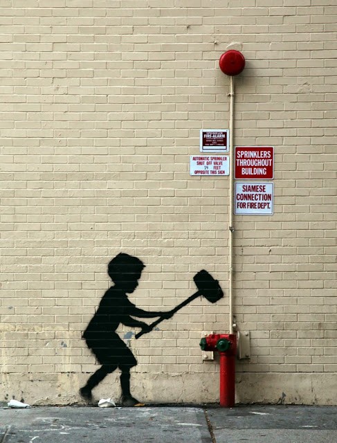 Love Graffiti Art - Banksay's Hammer Boy