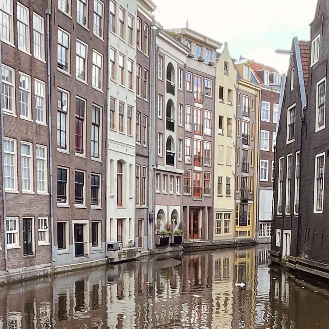 Amsterdam Canal with Buildings against the water