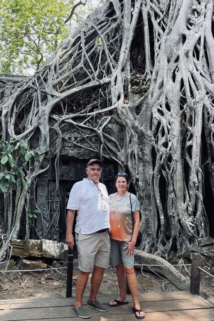 Cos and Robin in front of the Ta Prohm Temple