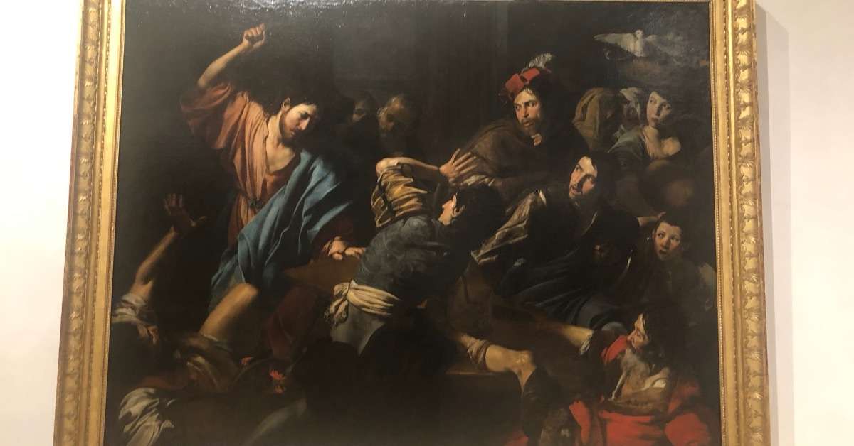 Dark painting of man attacking several people found at Barberini Plaza in Rome