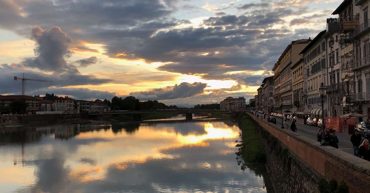 Landmarks in Florence Italy- Arno river
