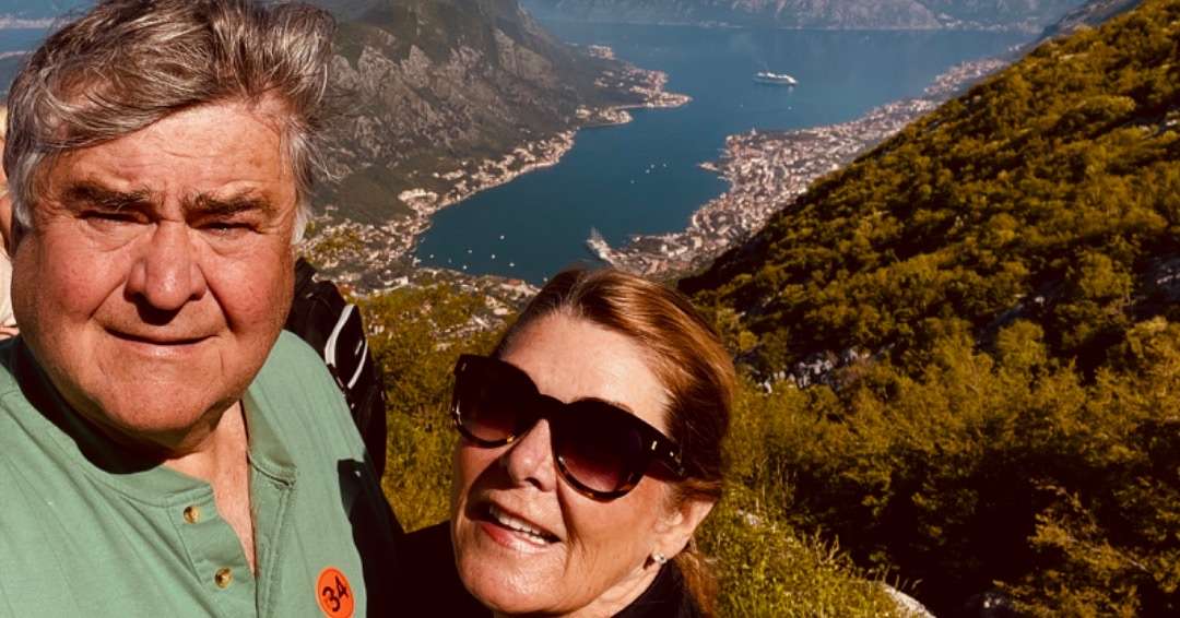 Cos and Robin, in The Balkans overlooking the Bay of Kotor Trips to Croatia and Greece
