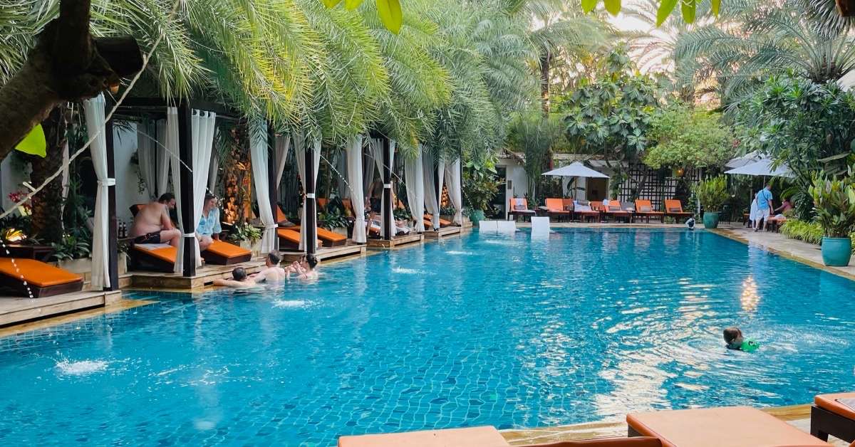 Cambodia itinerary: Palace Gate Hotel Swimming Pool