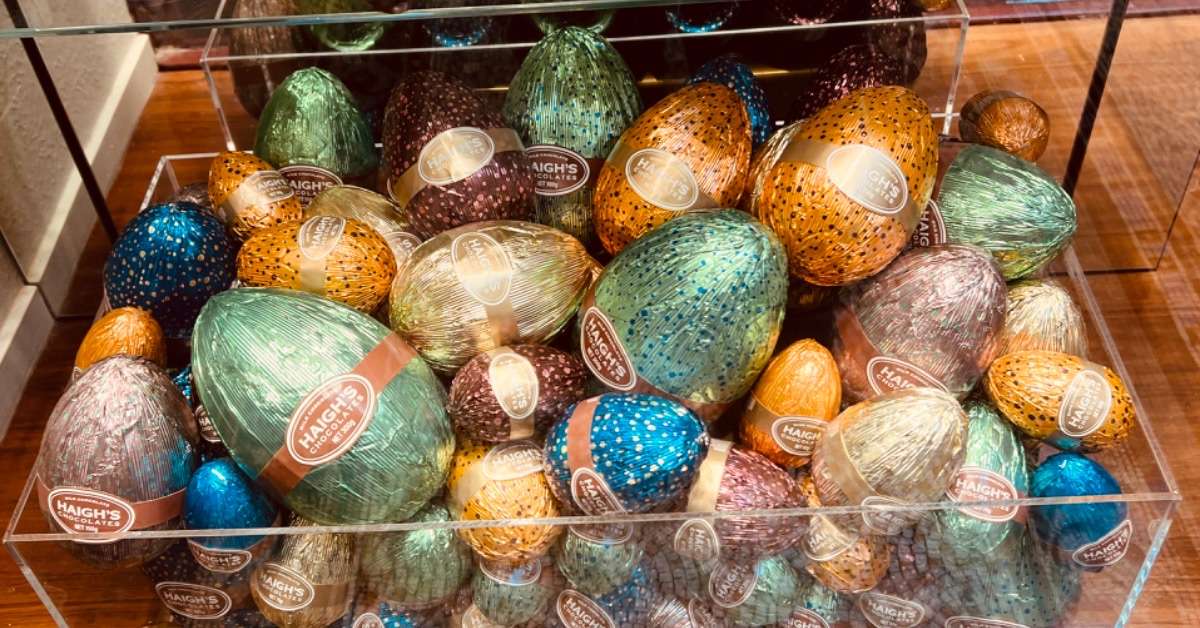 Easter eggs at chocolate store in Laneway