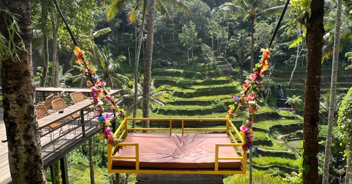 Things to do in Bali Indonesia: Visit Tegallang; Platform over the rice fields