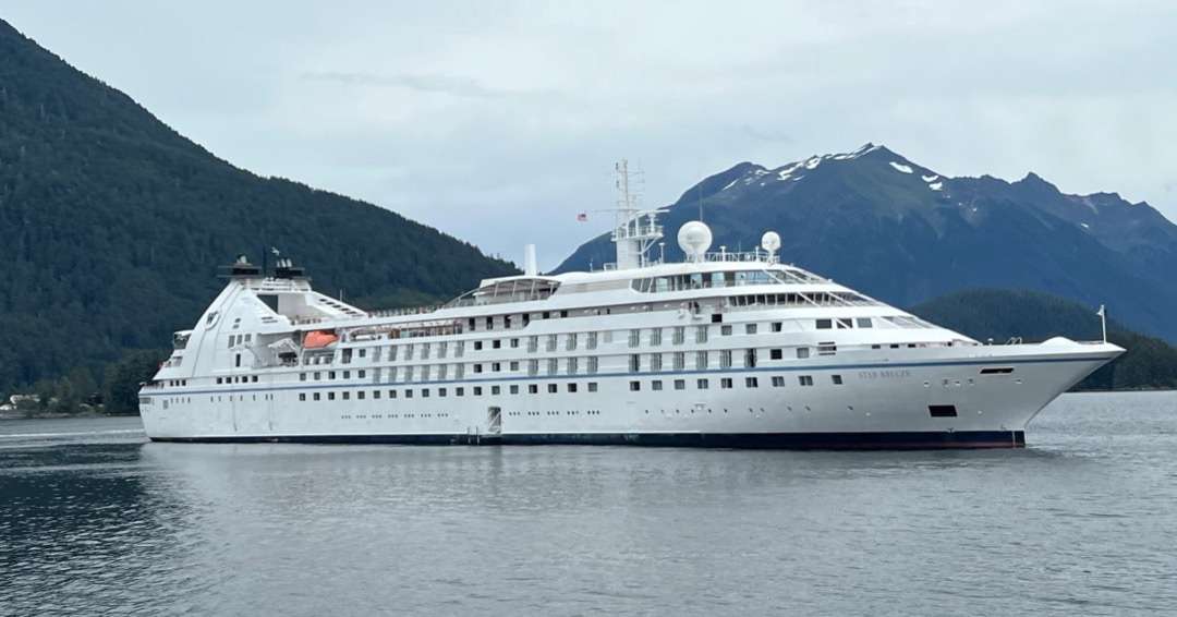Cruise ship at anchor