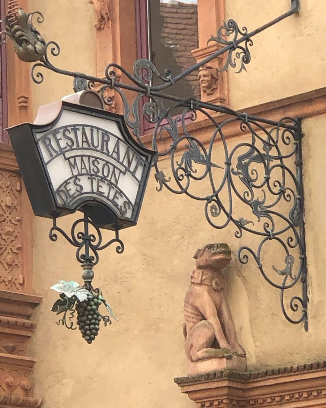 Planning a trip to france, colmar with guild sign for a restaurant