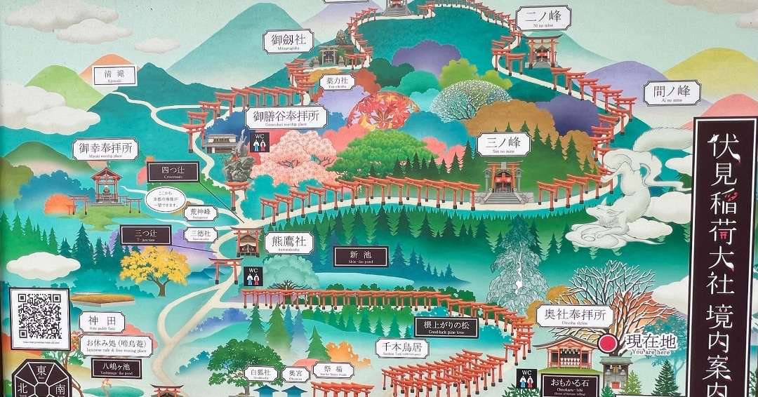 Fushimi Inari Shrine map of the gates