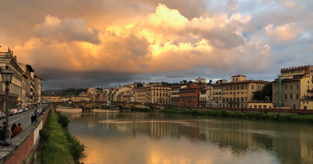 Landmarks in Florence Italy - Arno river