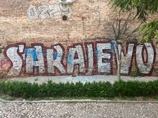 Sarajevo to Mostar Trip and Sign when entering Sarajevo