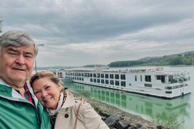 Best Time of the Year for Viking River Cruise: Robin and Cos Selfie in front of the ship