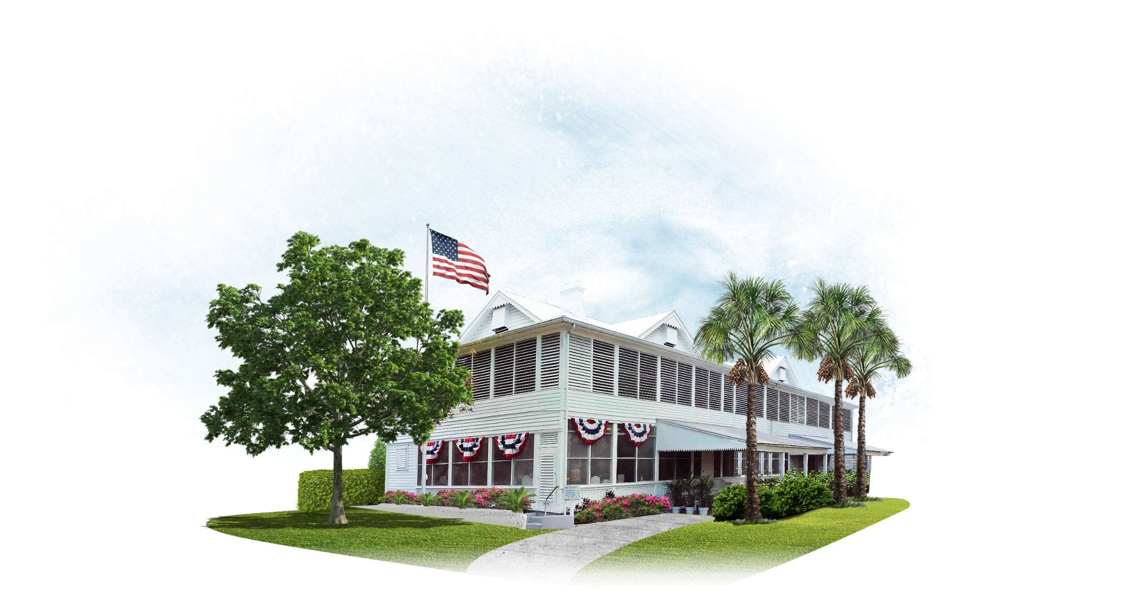 The Winter White House with American flag waving was where 33rd President Harry Truman spent several winters.