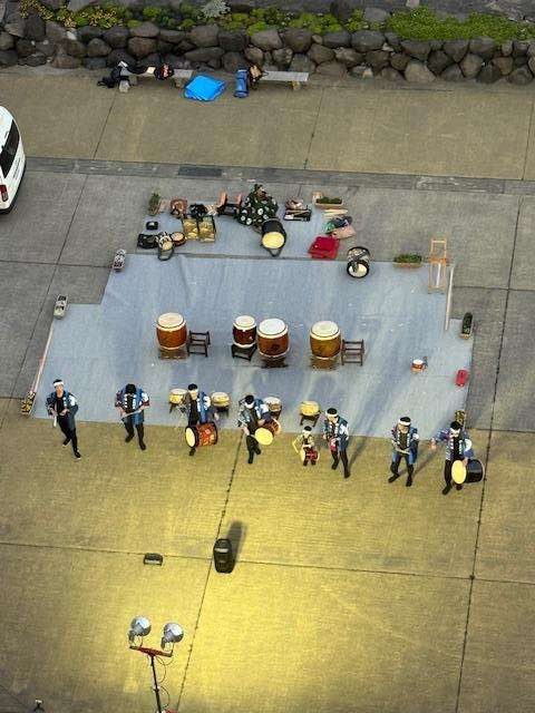 drum performance as we are departing one of the Important Cities of Japan: Kagoshima
