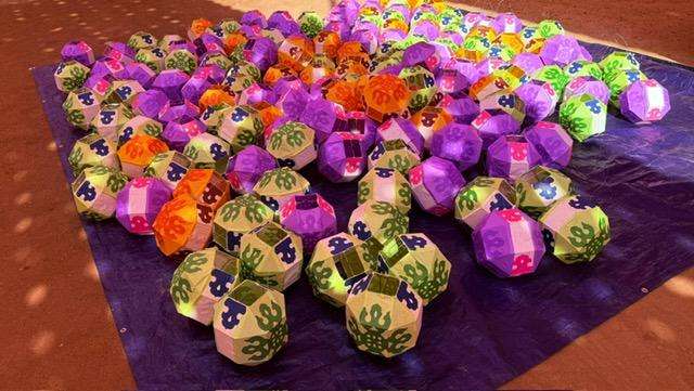 Visiting places in Seoul South Korea: purple and green lanterns