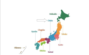 Trip to Mt. Fuji, Map of Chubu Region in Japan