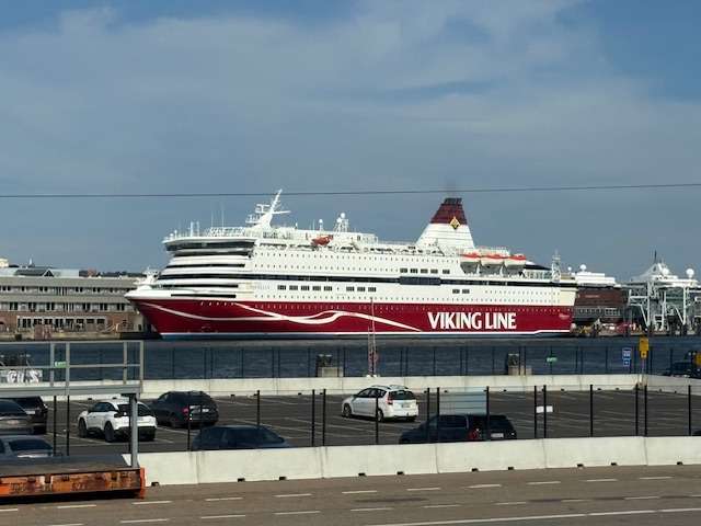 Viking Line cruise ship docked at harbor