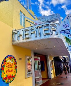 Historic theater entrance in Little Havana, Miami.