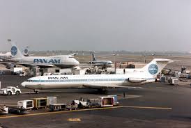 Pan Am airplanes at airport terminal