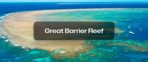 Aerial view of Great Barrier Reef, Australia.