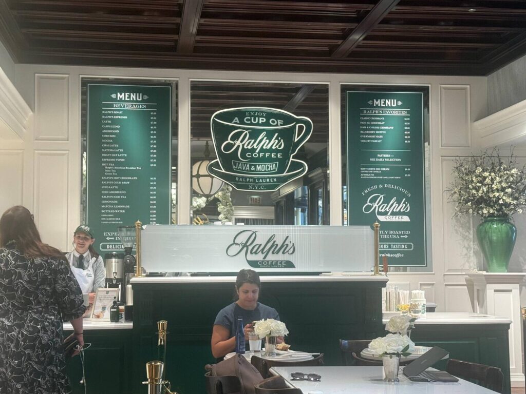 Ralph's Coffee shop interior with menu boards visible.
