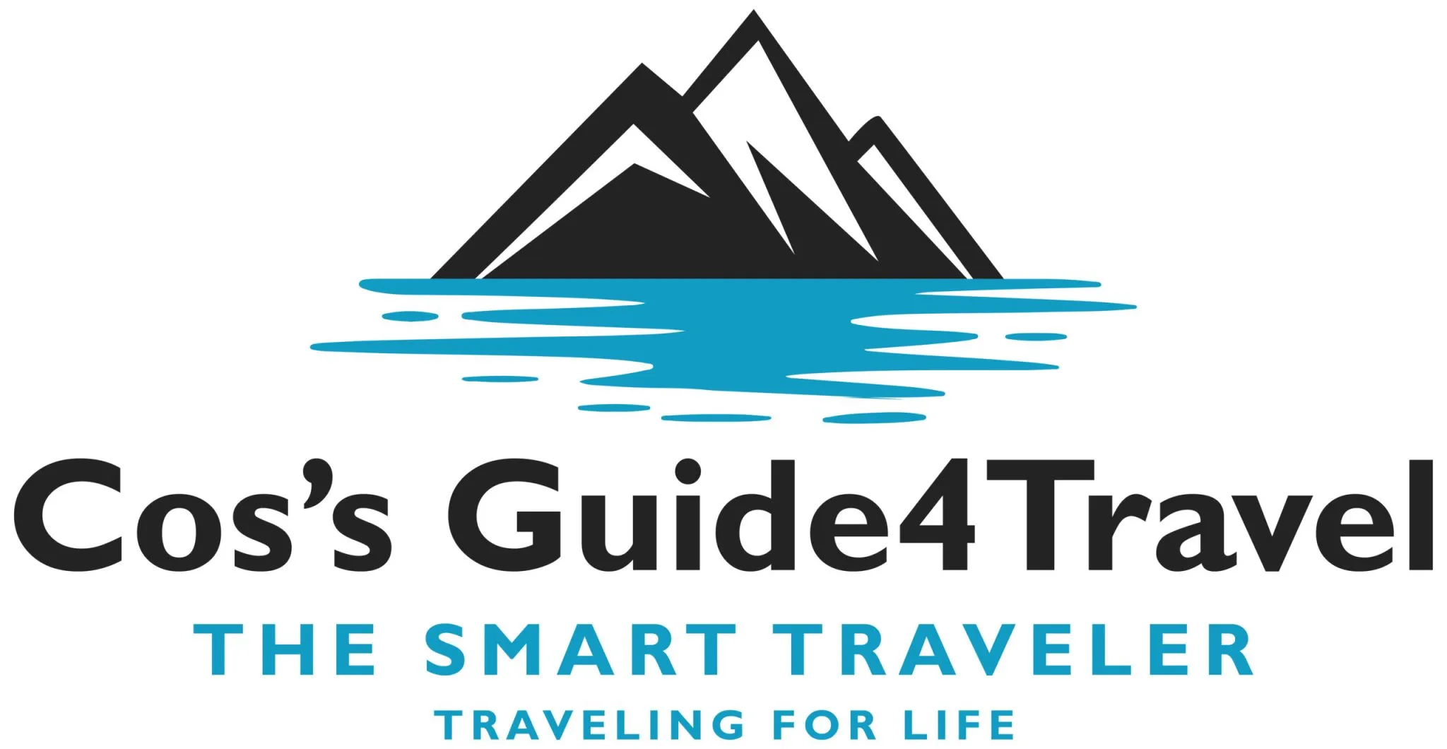 Cos's Guide4Travel mountain and water logo