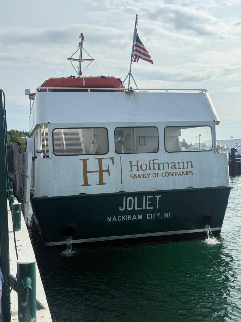 Joliet ferry docked in Mackinaw City, MI.