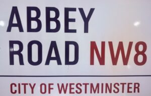 Abbey Road street sign, City of Westminster, NW8.