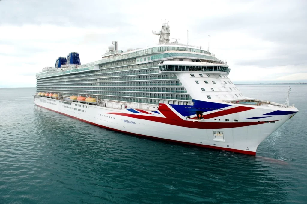 Cruise ship sailing on open sea